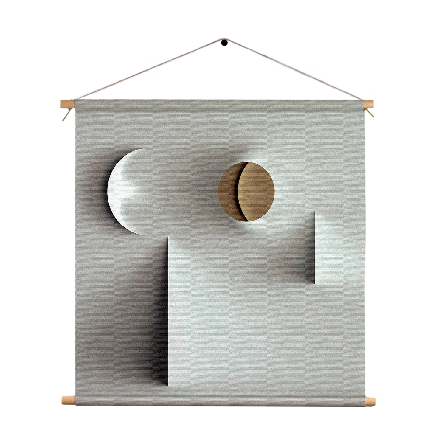 Textielposter Scandinavisch Wit met Goudkleurig Element Vierkant Template TP Vierkant Abstract 01 1