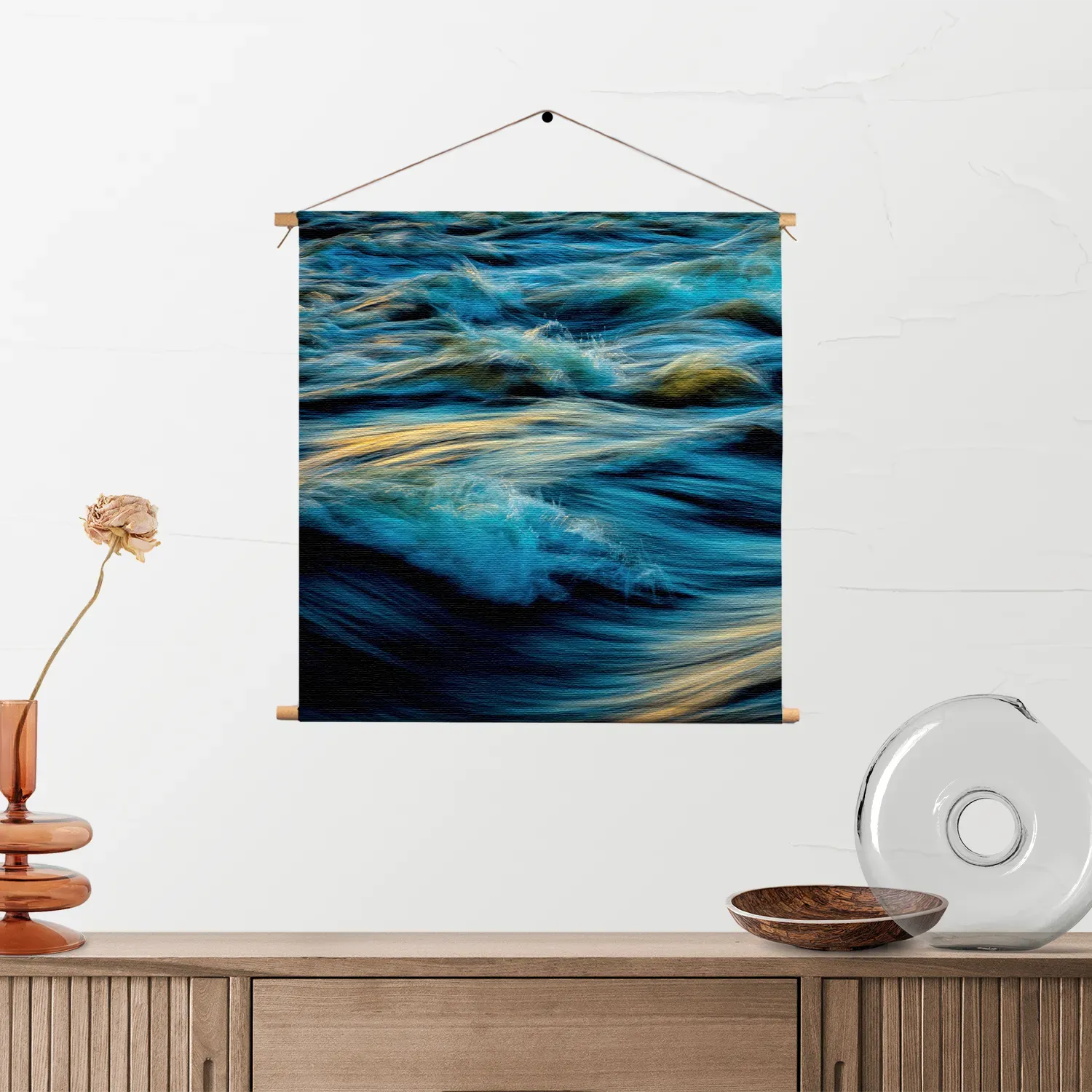 Textielposter Oceaan - Golven - Zee Vierkant Template TP Vierkant Abstract 02 2