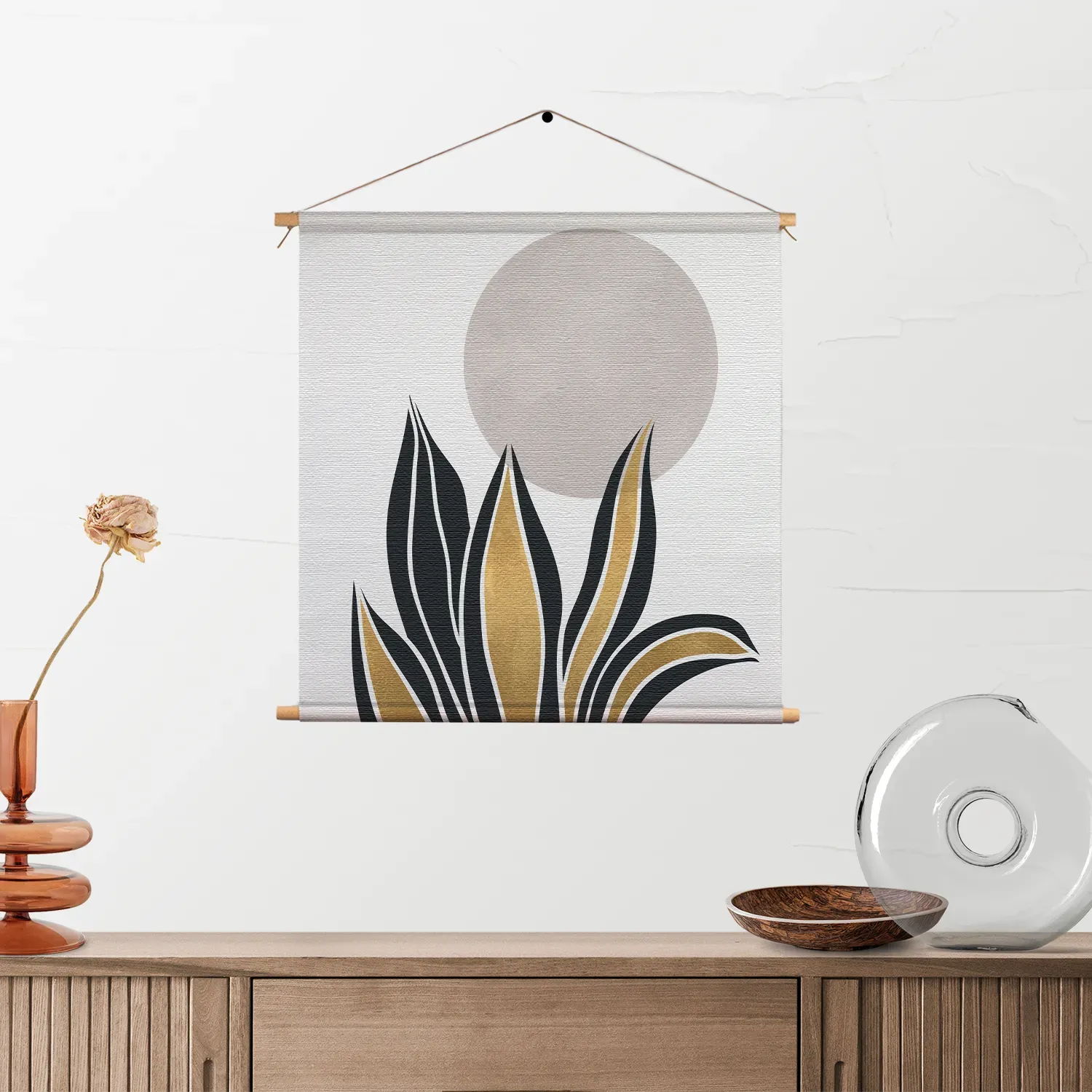 Textielposter Het Gouden Blad Vierkant Template TP Vierkant Abstract 04 2