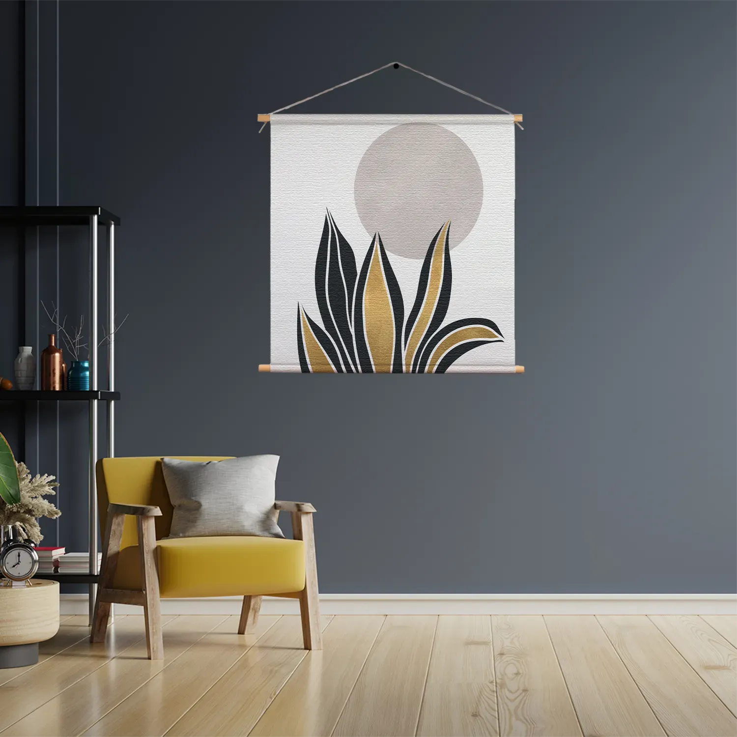 Textielposter Het Gouden Blad Vierkant Template TP Vierkant Abstract 04 3