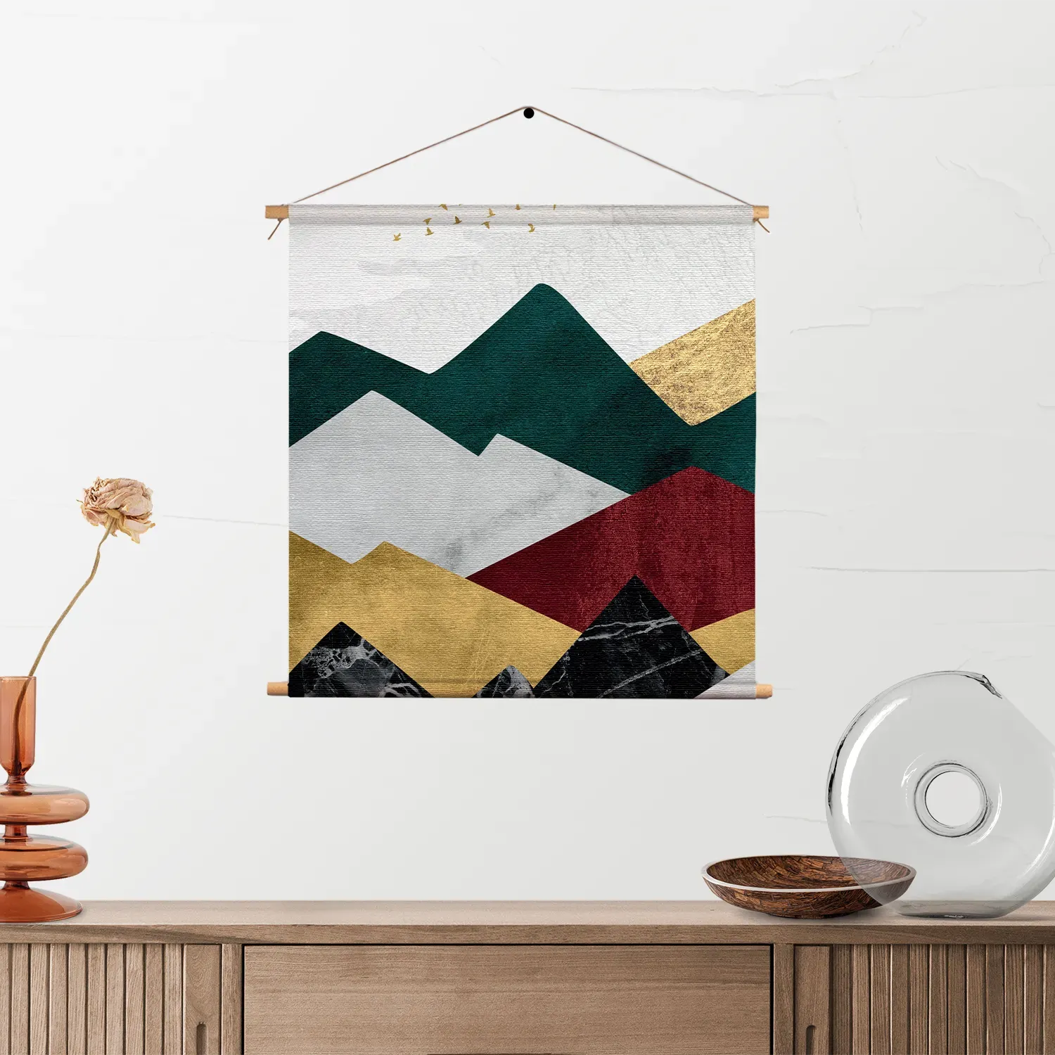 Textielposter Kleurrijke Bergen 01 Vierkant Template TP Vierkant Abstract 09 2