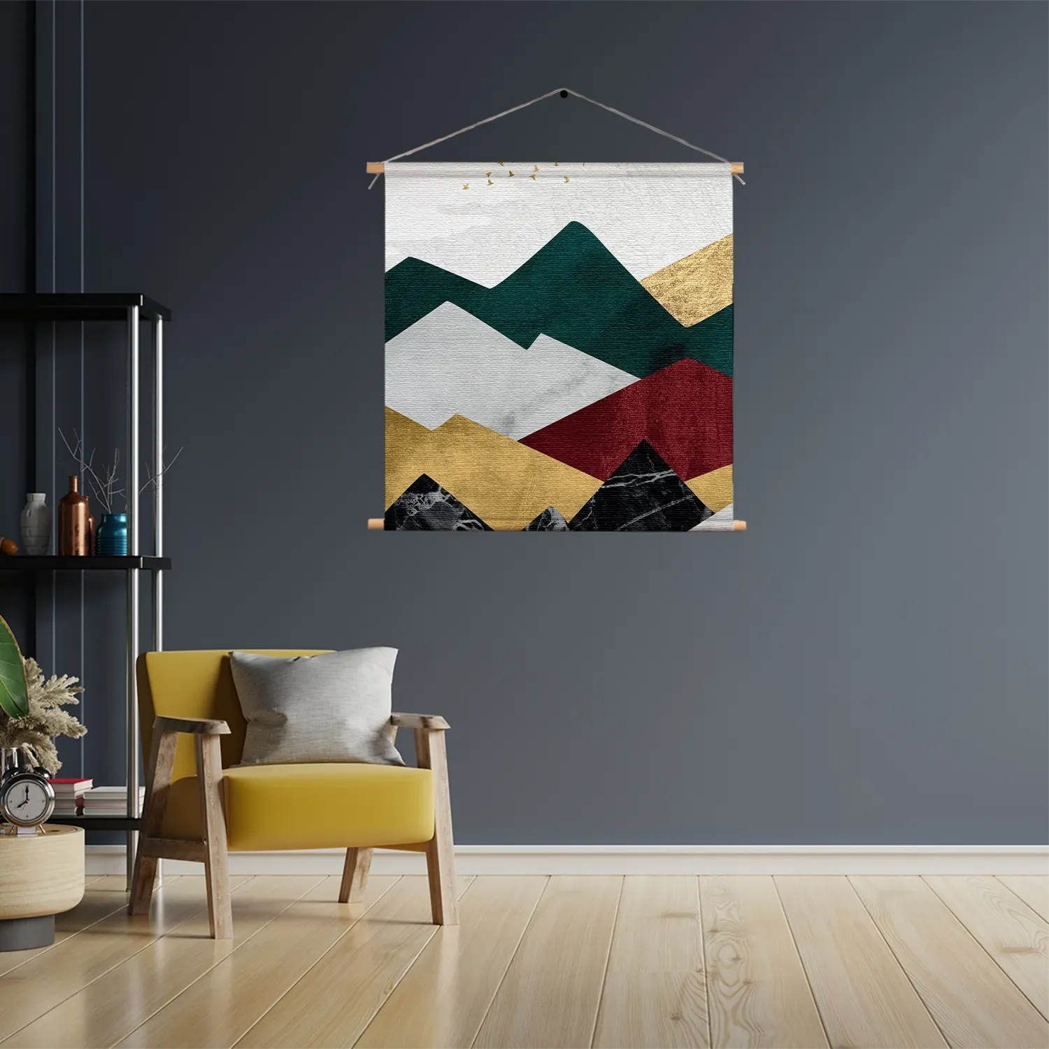 Textielposter Kleurrijke Bergen 01 Vierkant Template TP Vierkant Abstract 09 3