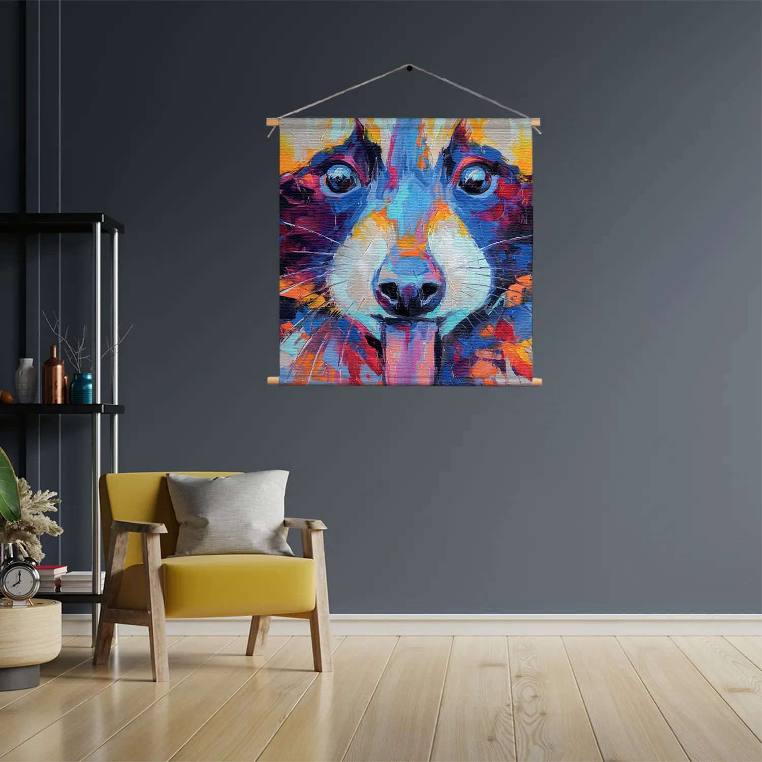 Textielposter Vossenkop Kunst 02 Vierkant Template TP Vierkant Abstract 102 3