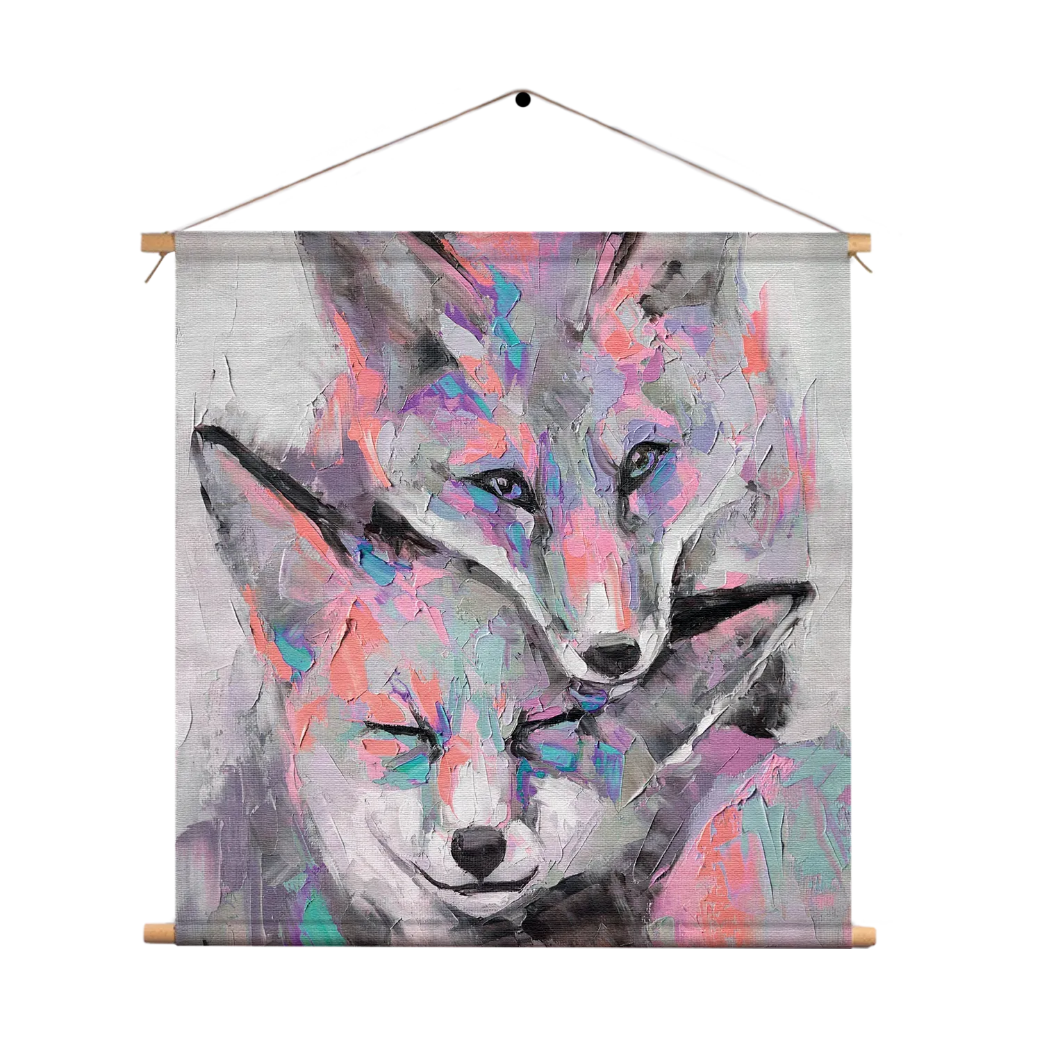 Textielposter De Schattige Vosjes Vierkant Template TP Vierkant Abstract 105 1