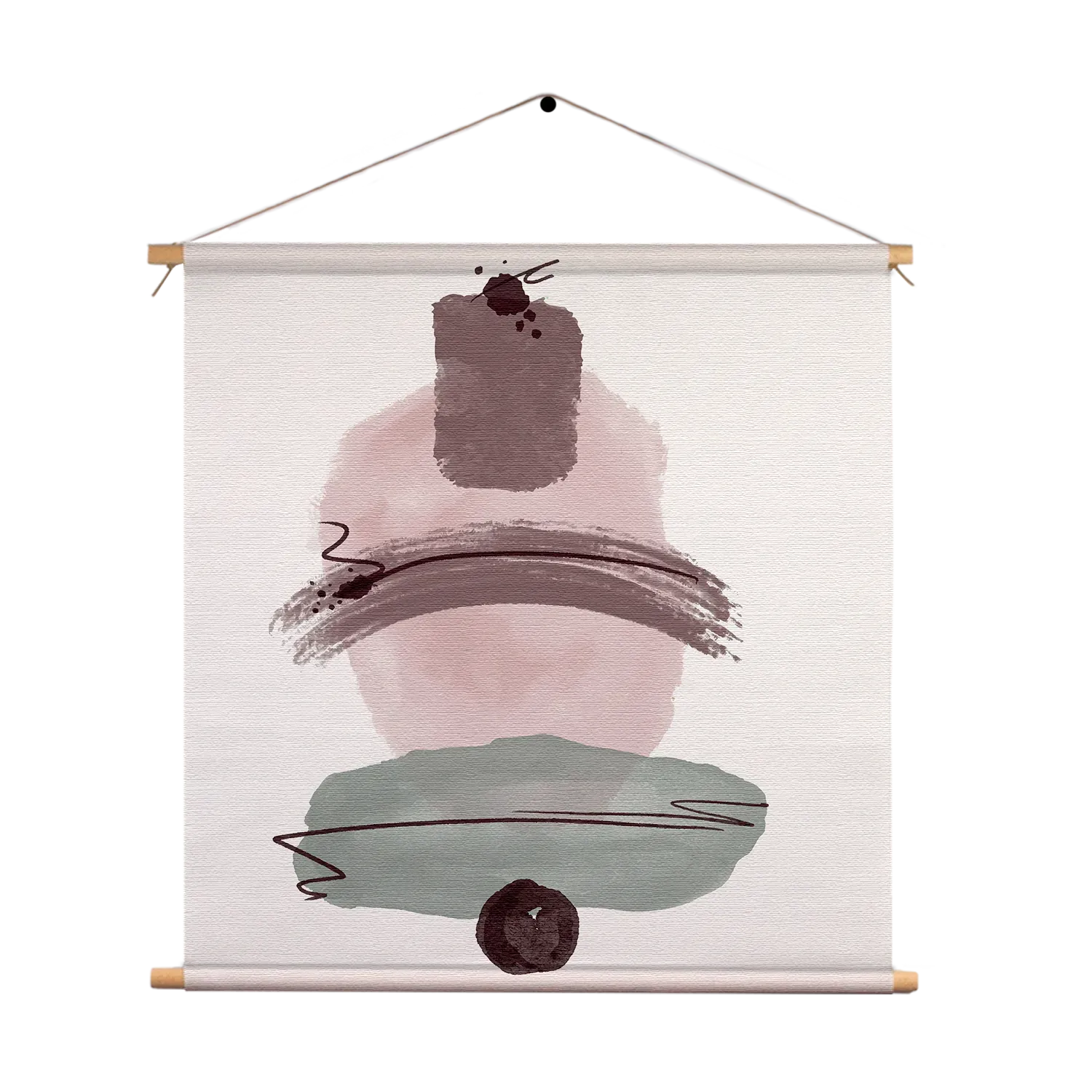 Textielposter Scandinavisch Roze en Groen Tinten Vierkant Template TP Vierkant Abstract 109 1