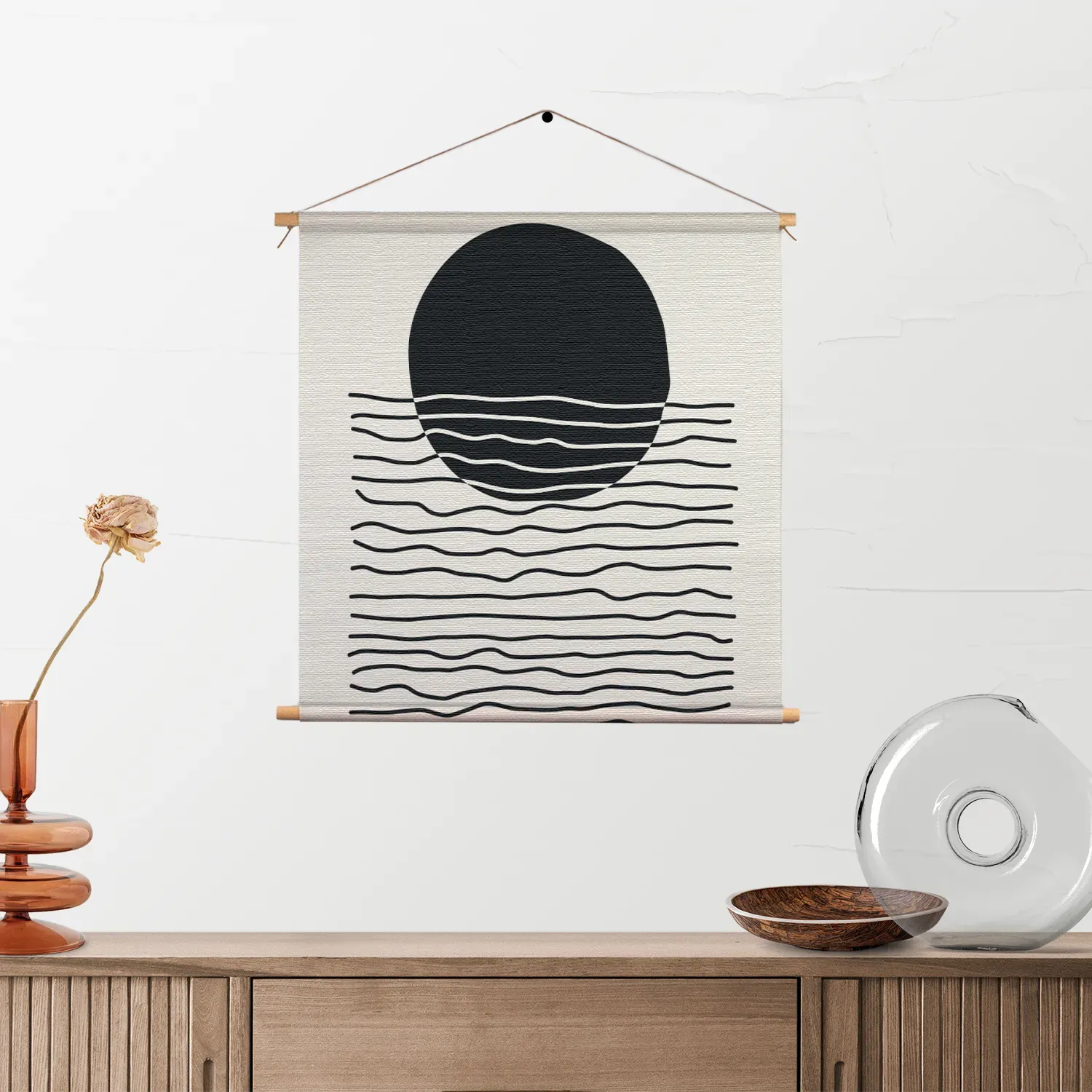 Textielposter Scandinavisch Basis Zwart Vierkant Template TP Vierkant Abstract 11 2