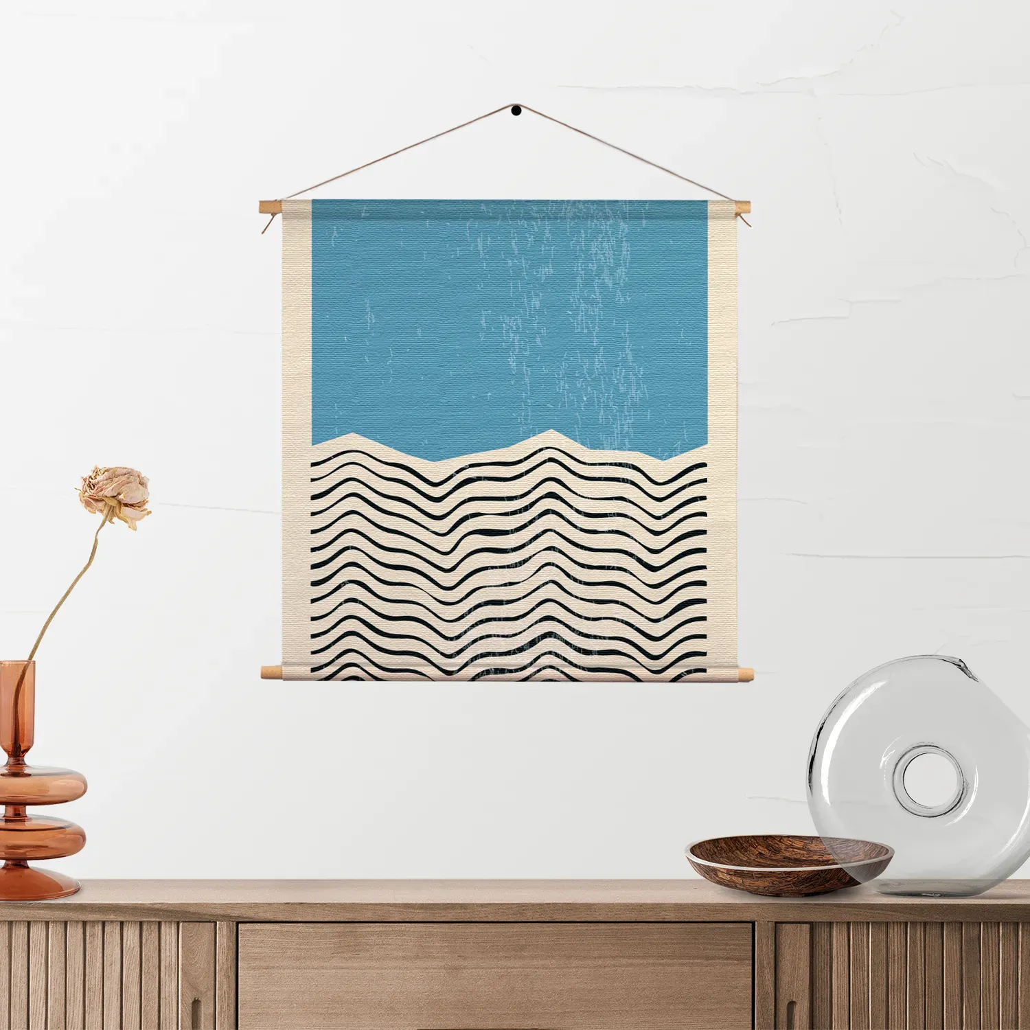 Textielposter Scandinavisch Basis Blauw Vierkant Template TP Vierkant Abstract 13 2