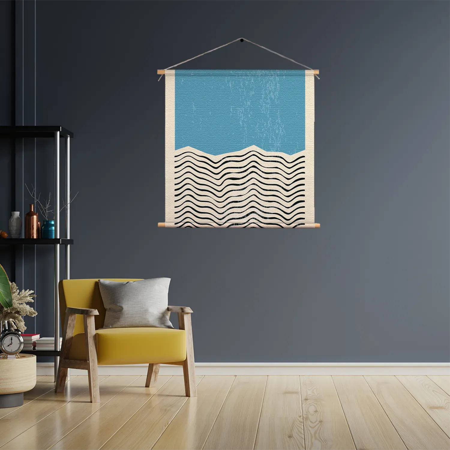 Textielposter Scandinavisch Basis Blauw Vierkant Template TP Vierkant Abstract 13 3