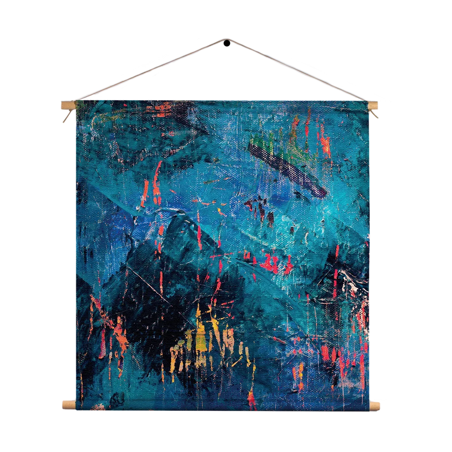 Textielposter Het blauwe schilderwerk Vierkant Template TP Vierkant Abstract 15 1