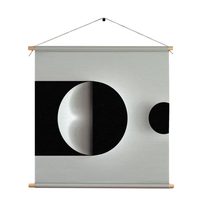 Textielposter Scandinavisch Wit met Zwart Element 01 Vierkant Template TP Vierkant Abstract 21 1