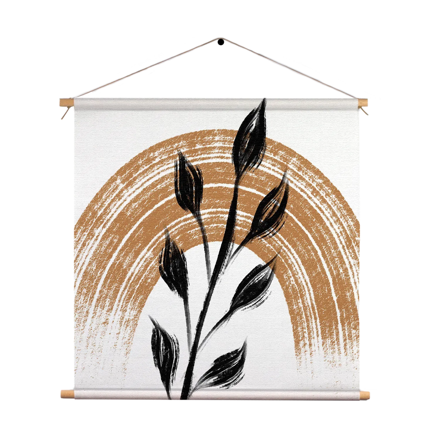 Textielposter Scandinavisch Patroon met Bloem 01 Vierkant Template TP Vierkant Abstract 33 1