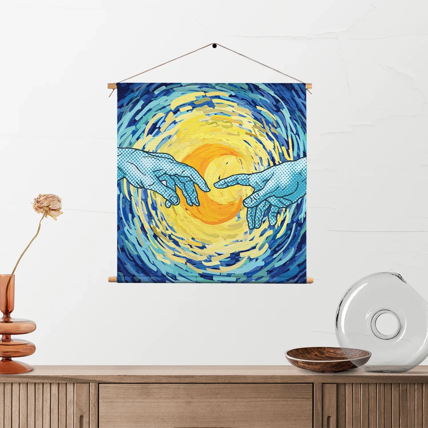 Textielposter De Slaapwandeling Naar De Maan Vierkant Template TP Vierkant Abstract 35 2