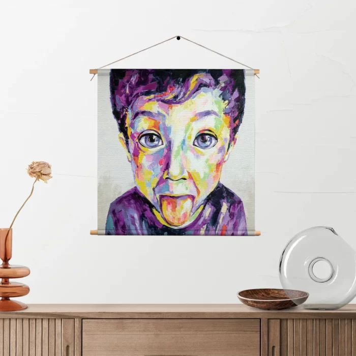 Textielposter The Colored Young Boy Art Vierkant Template TP Vierkant Abstract 55 2