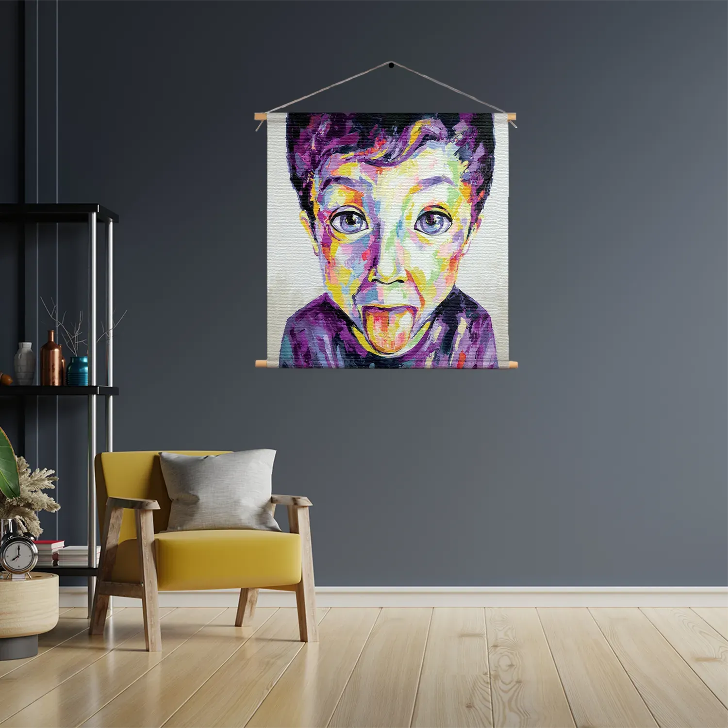 Textielposter The Colored Young Boy Art Vierkant Template TP Vierkant Abstract 55 3