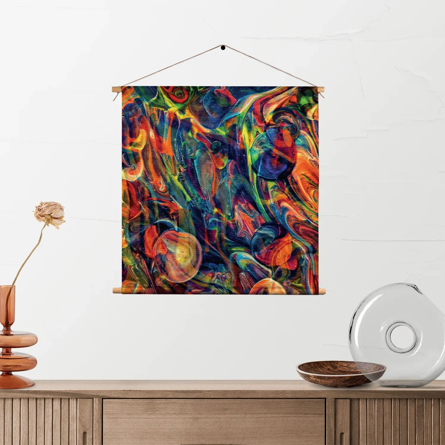 Textielposter Colorfull Art Design Vierkant Template TP Vierkant Abstract 59 2
