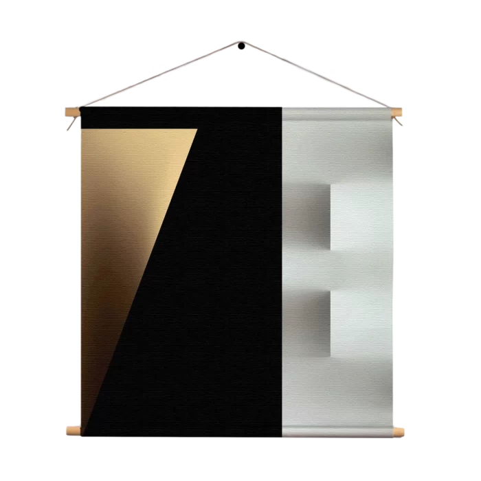 Textielposter Scandinavisch Wit met Zwart Element 03 Vierkant Template TP Vierkant Abstract 73 1