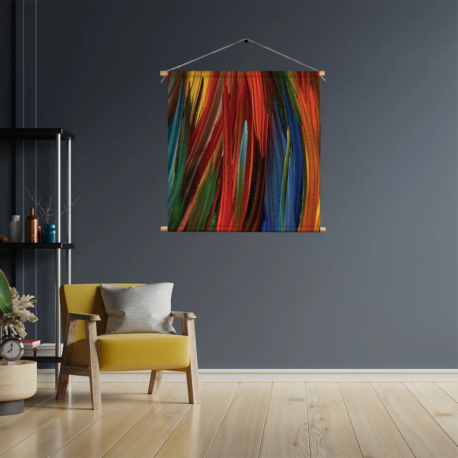 Textielposter Geschilderde Strepen Kleurrijk Vierkant Template TP Vierkant Abstract 75 3