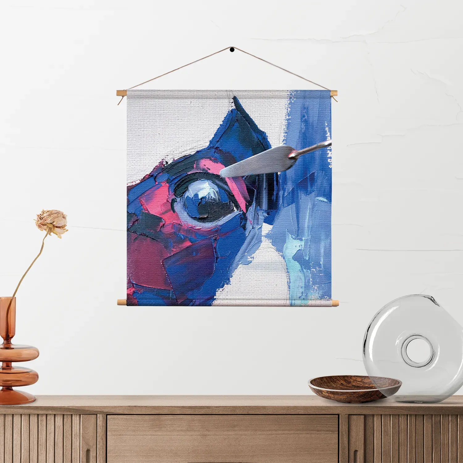 Textielposter Niet Afgeschilderde Dierenkop Kleurrijk Vierkant Template TP Vierkant Abstract 76 2