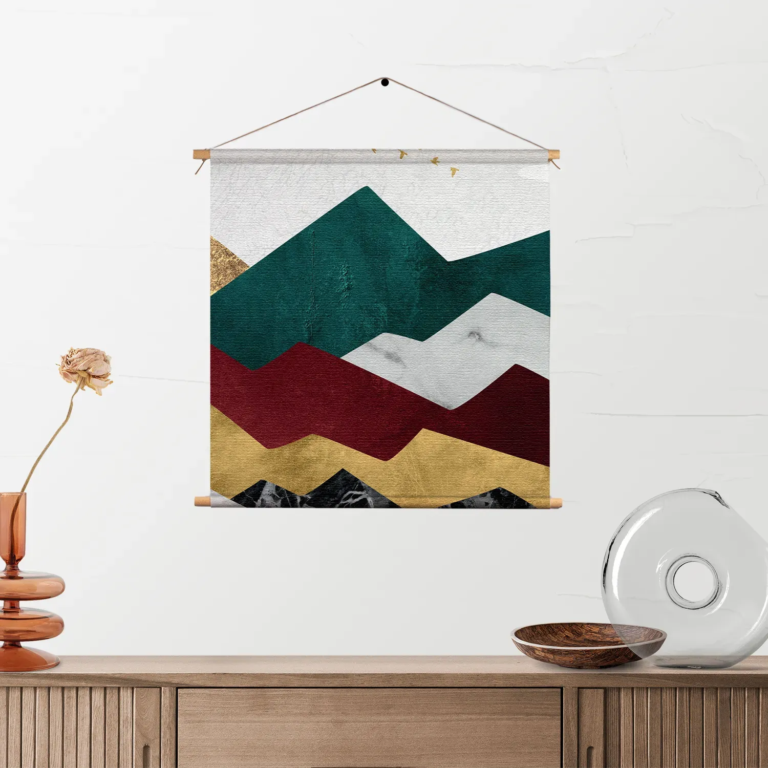 Textielposter Kleurrijke Bergen 03 Vierkant Template TP Vierkant Abstract 80 2