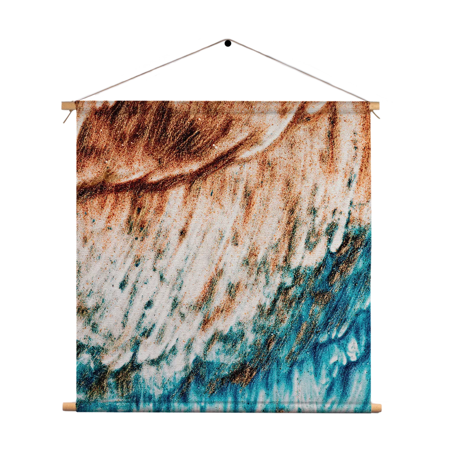 Textielposter Kunst Oranje blauw Vierkant Template TP Vierkant Abstract 93 1