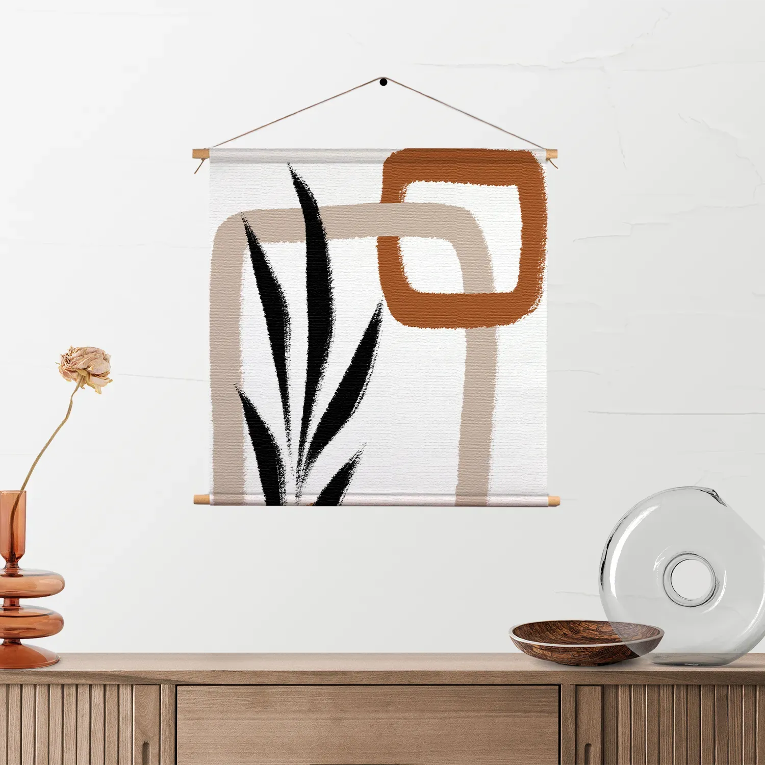 Textielposter Naturel tinten scandinavisch 02 Vierkant Template TP Vierkant Abstract 97 2