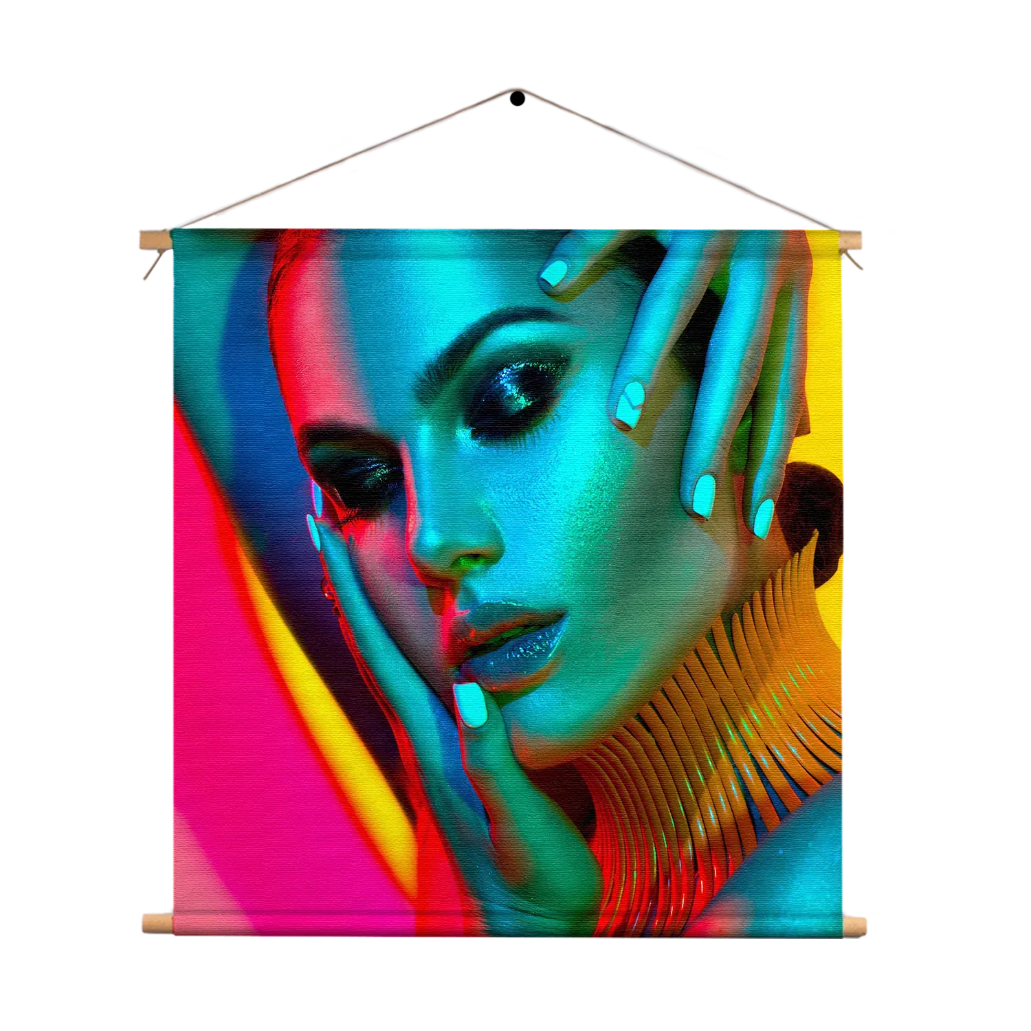 Textielposter Kleurrijke Vrouw Vierkant Template TP Vierkant Beauty 5 1
