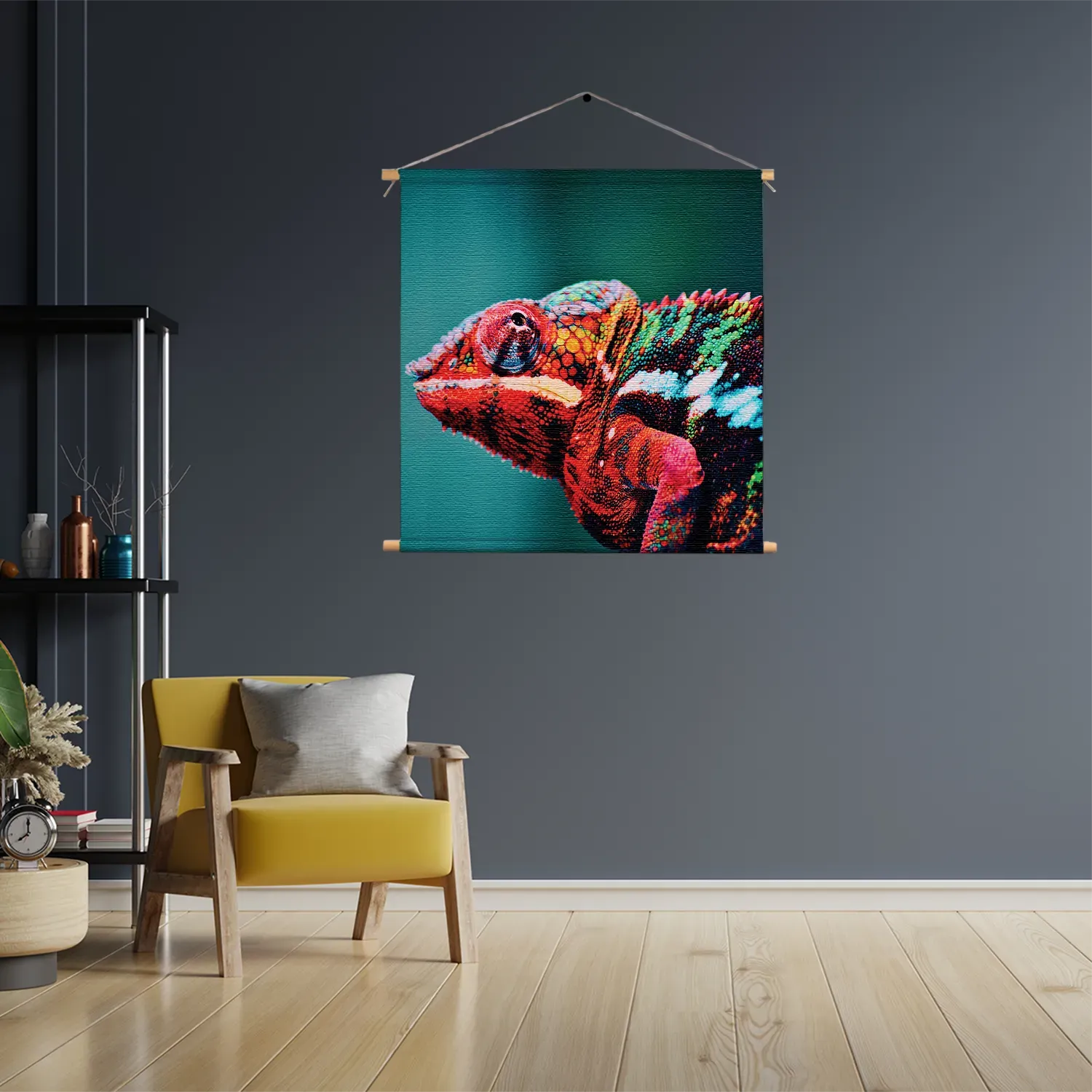 Textielposter Kameleon Kleurrijk Vierkant Template TP Vierkant Dieren 10 3