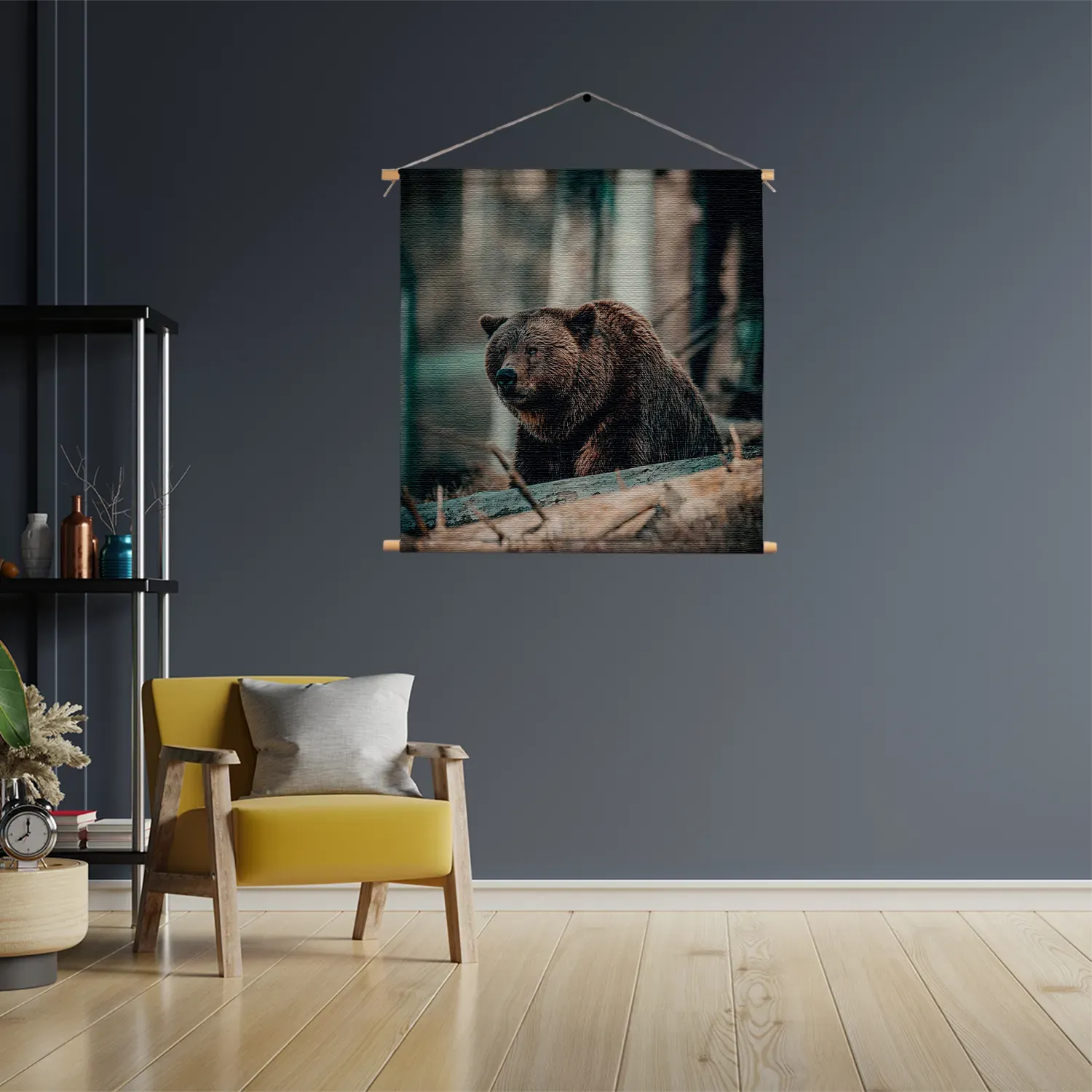 Textielposter Beer In Het Bos Vierkant Template TP Vierkant Dieren 11 3