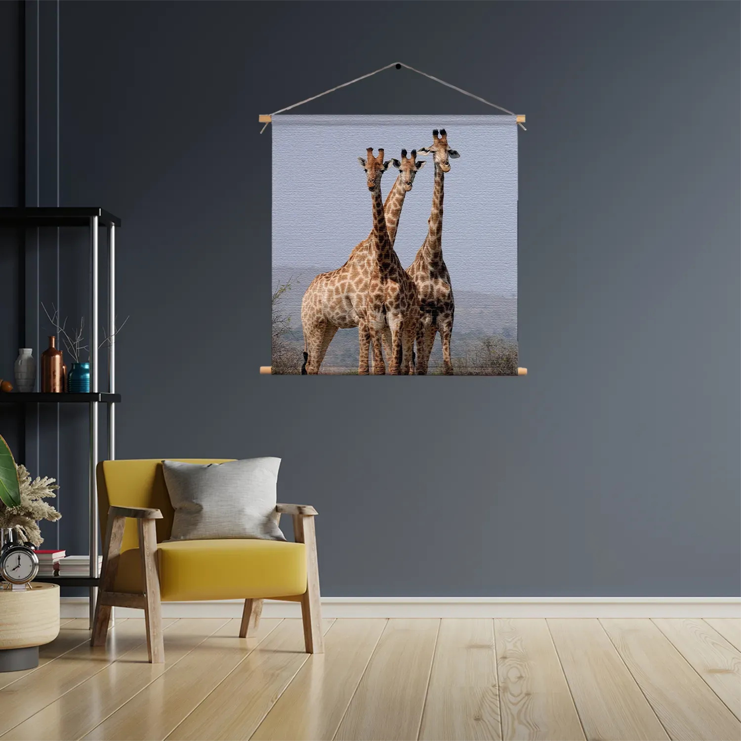 Textielposter Drie Giraffen Vierkant Template TP Vierkant Dieren 14 3