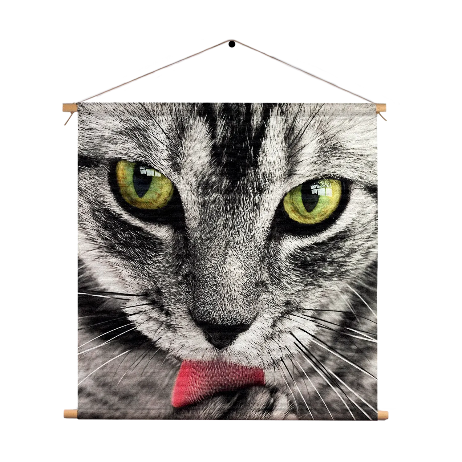 Textielposter Katte Hoofd Close up Vierkant Template TP Vierkant Dieren 16 1