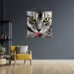 Textielposter Katte Hoofd Close up Vierkant Template TP Vierkant Dieren 16 3