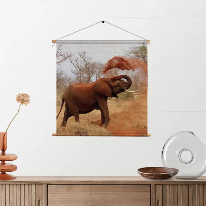 Textielposter Wilde Olifant Vierkant Template TP Vierkant Dieren 17 2