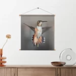 Textielposter De Vliegende Kolibrie Vogel Vierkant Template TP Vierkant Dieren 19 2