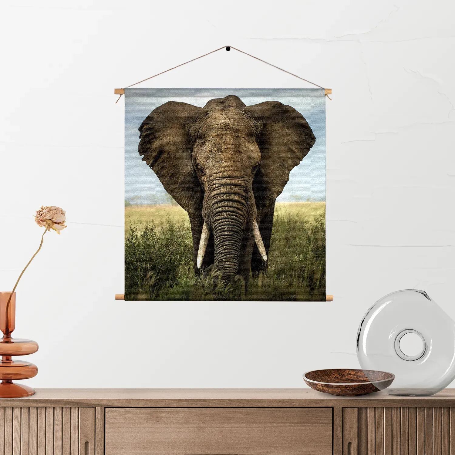 Textielposter Olifant Vierkant Template TP Vierkant Dieren 25 2