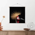 Textielposter Kroonkraanvolgel Close Up Colored Vierkant Template TP Vierkant Dieren 31 2