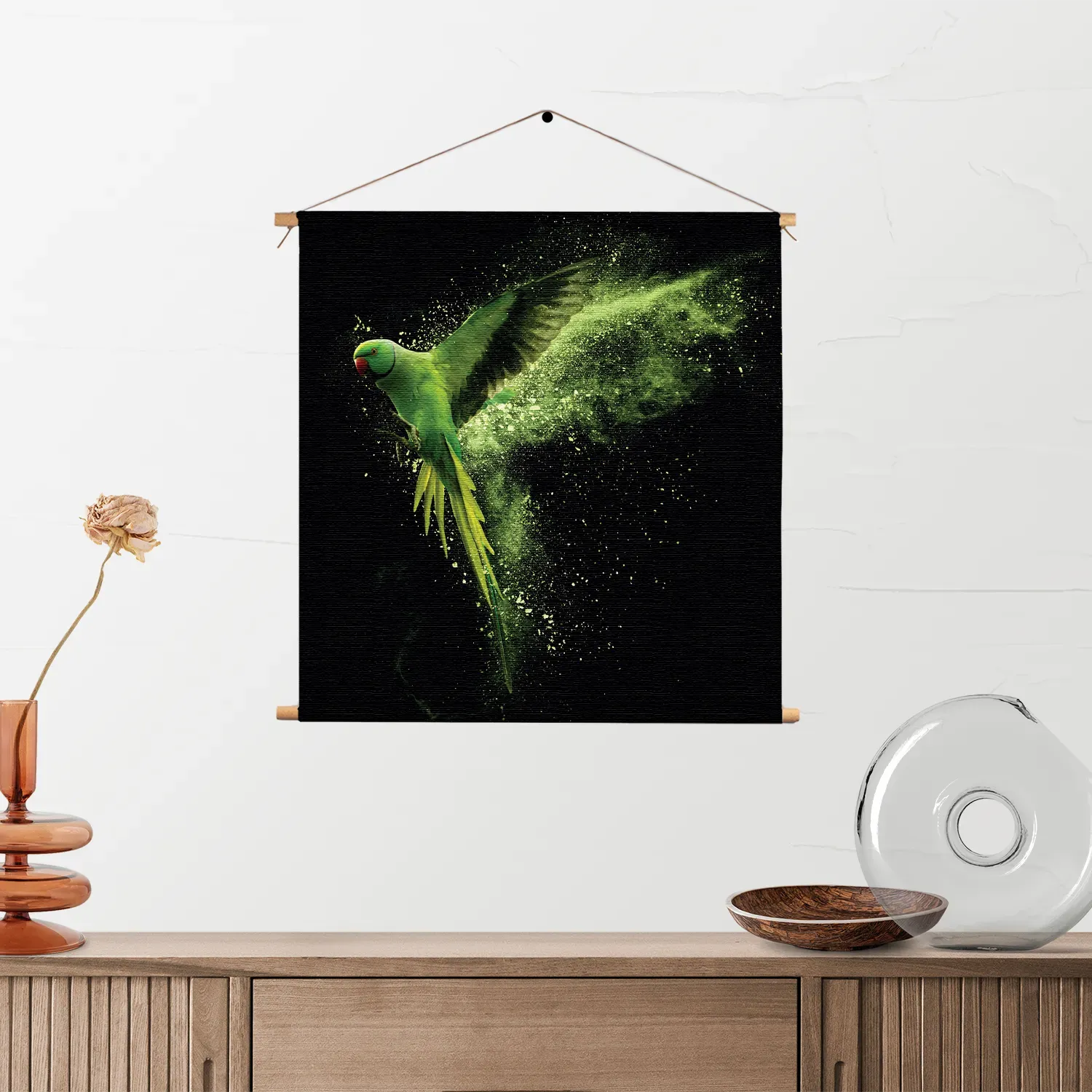 Template_TP_Vierkant_Dieren_38-2 Textielposter De Groene Parkiet Vierkant Template TP Vierkant Dieren 38 2