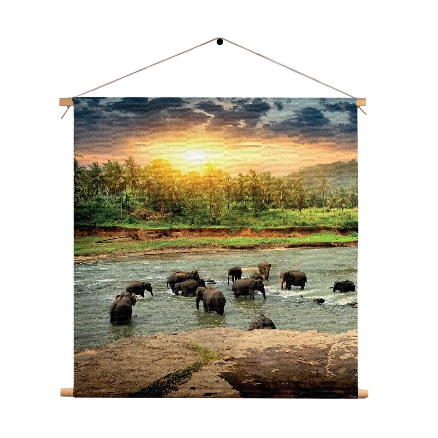 Template_TP_Vierkant_Dieren_39-1 Textielposter De Rivier Olifanten Vierkant Template TP Vierkant Dieren 39 1