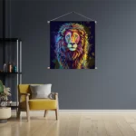 Textielposter Colored Lion Vierkant Template TP Vierkant Dieren 64 3