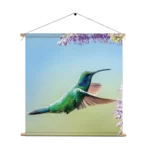 Textielposter Colibri Onderweg Naar Lavendel Vierkant Template TP Vierkant Dieren 66 1