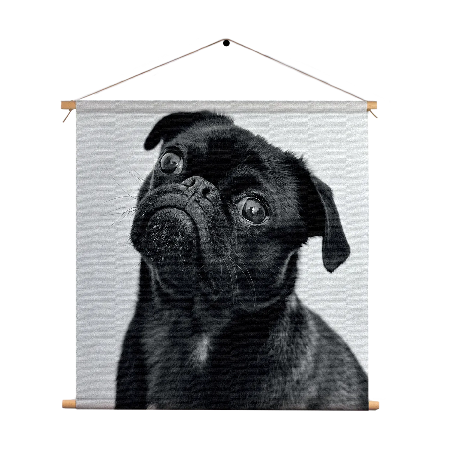 Textielposter Mopshond Zwart Vierkant Template TP Vierkant Dieren 7 1