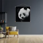 Textielposter Pandabeer Zwart Wit 02 Vierkant Template TP Vierkant Dieren 74 3