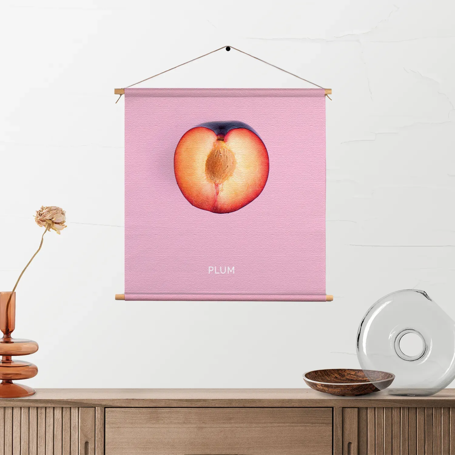 Textielposter Plum Pruim Paars Vierkant Template TP Vierkant Eten En Drinken 10 2