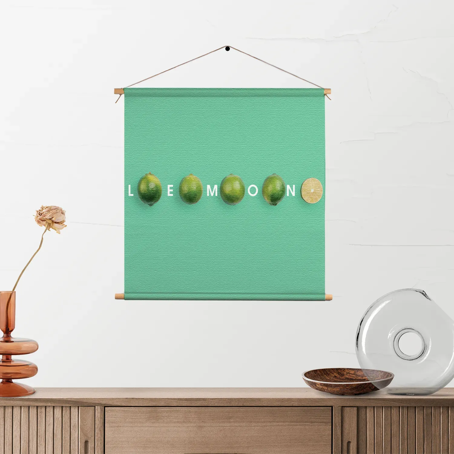 Textielposter Lemon Groen Vierkant Template TP Vierkant Eten En Drinken 2 2