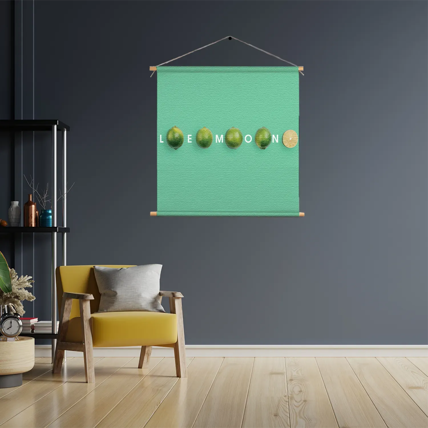 Textielposter Lemon Groen Vierkant Template TP Vierkant Eten En Drinken 2 3