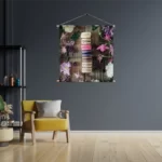 Textielposter Macarons op Bloemen Tafel Vierkant Template TP Vierkant Eten En Drinken 22 3