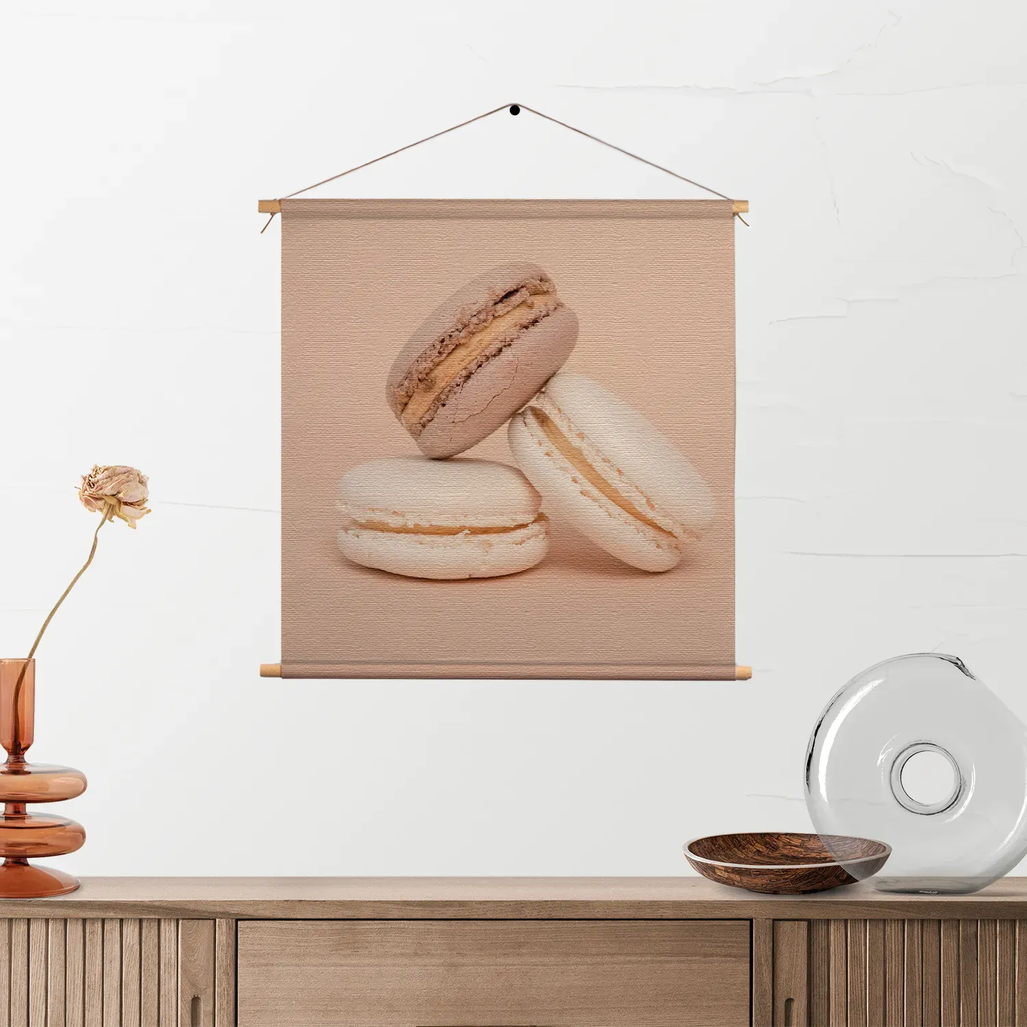 Textielposter Macarons Beige Tinten 01 Vierkant Template TP Vierkant Eten En Drinken 26 2