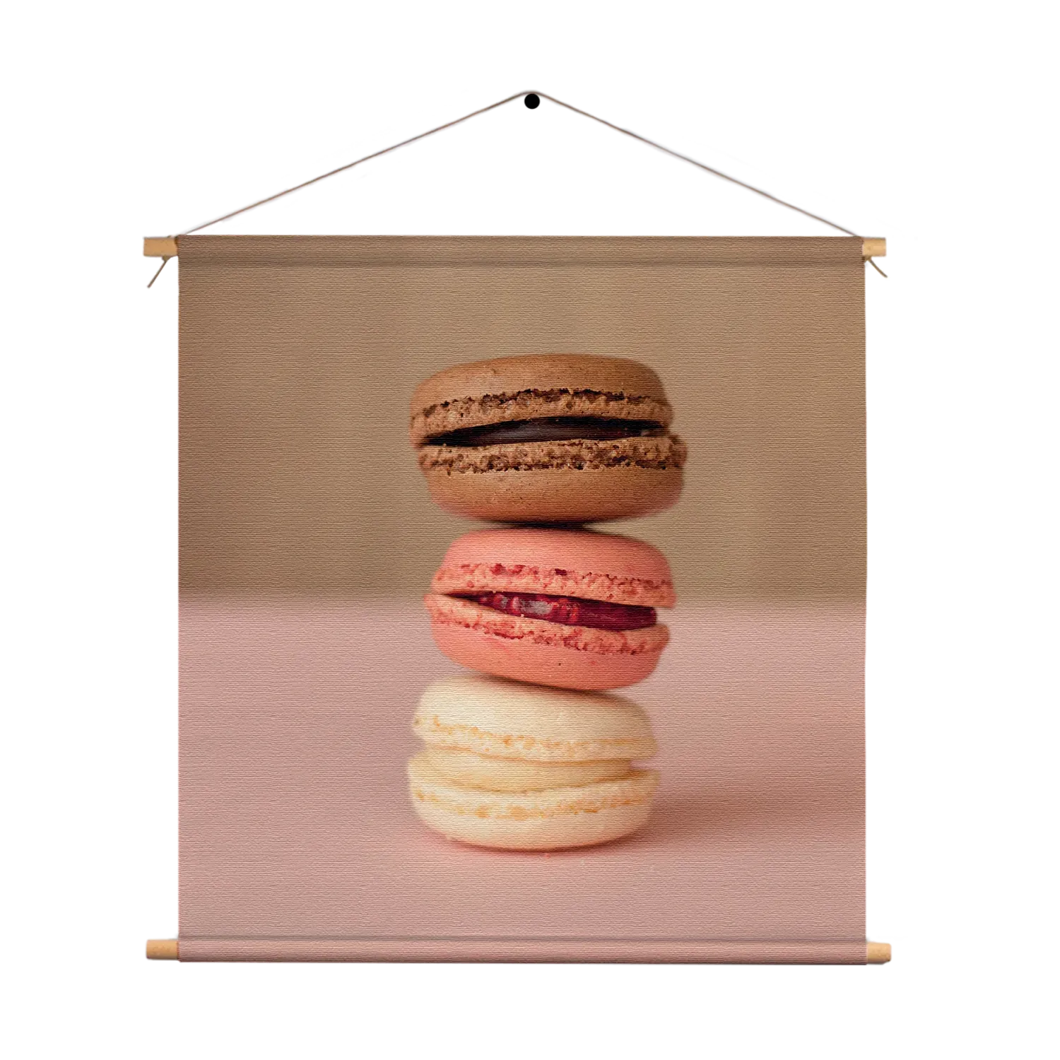 Textielposter Macarons Roze Beige Tinten Vierkant Template TP Vierkant Eten En Drinken 28 1