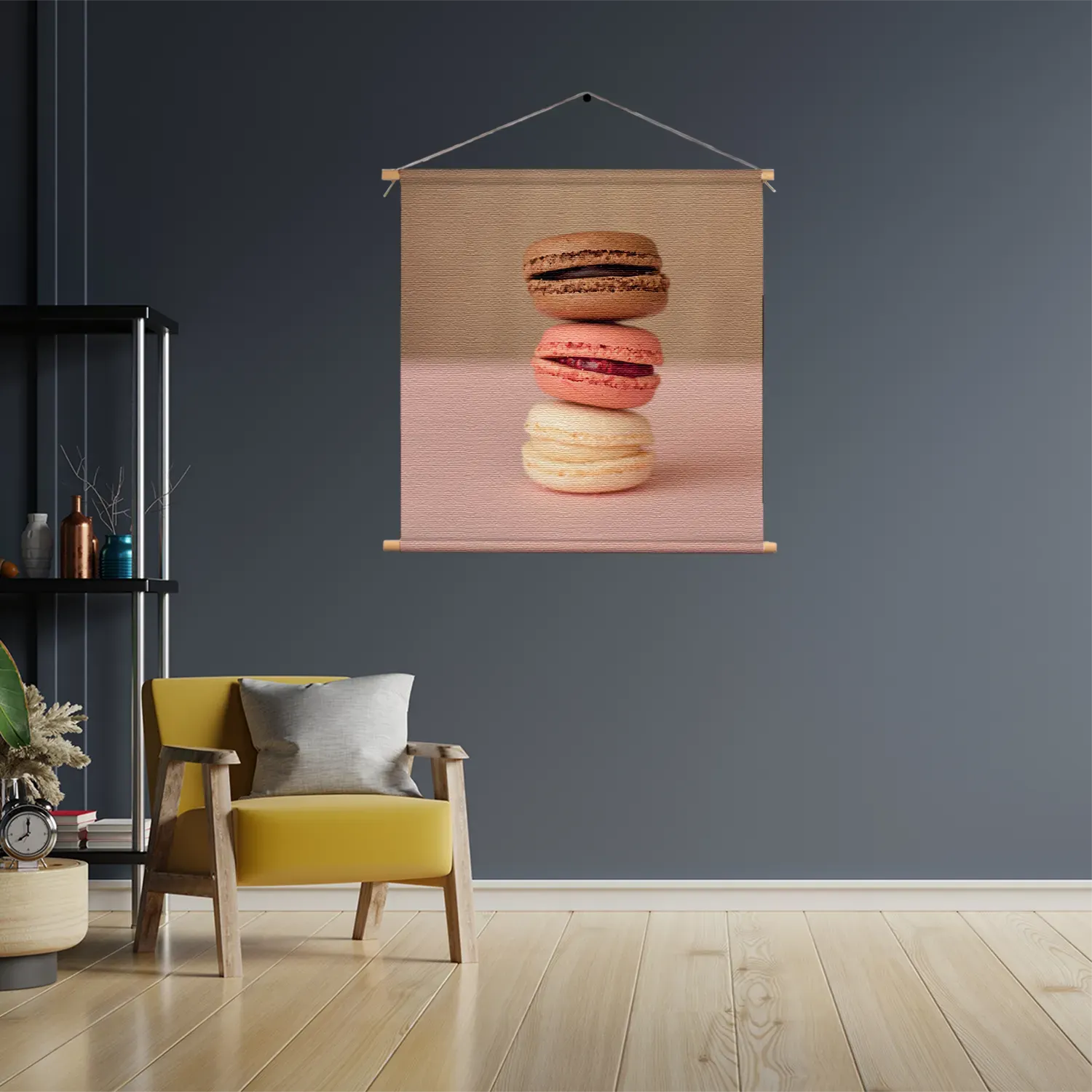 Textielposter Macarons Roze Beige Tinten Vierkant Template TP Vierkant Eten En Drinken 28 3