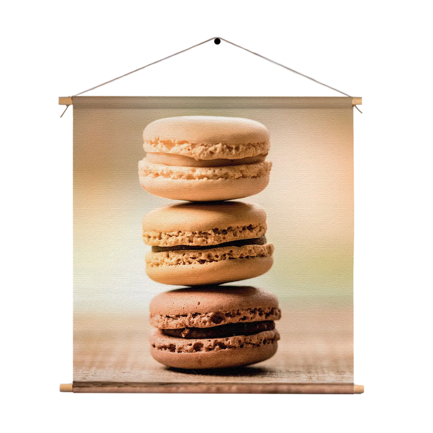 Textielposter Macarons Beige Tinten 02 Vierkant Template TP Vierkant Eten En Drinken 31 1