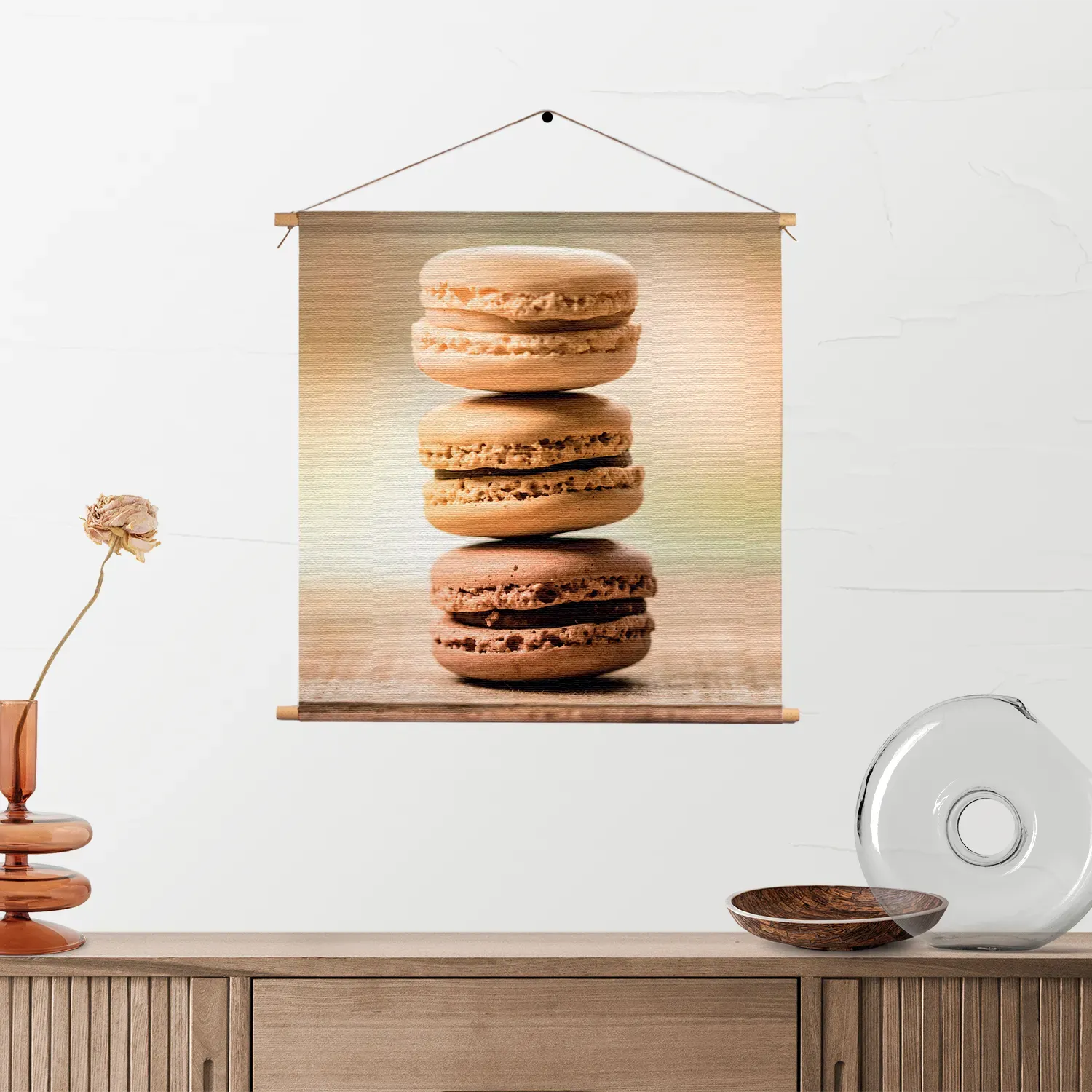 Textielposter Macarons Beige Tinten 02 Vierkant Template TP Vierkant Eten En Drinken 31 2
